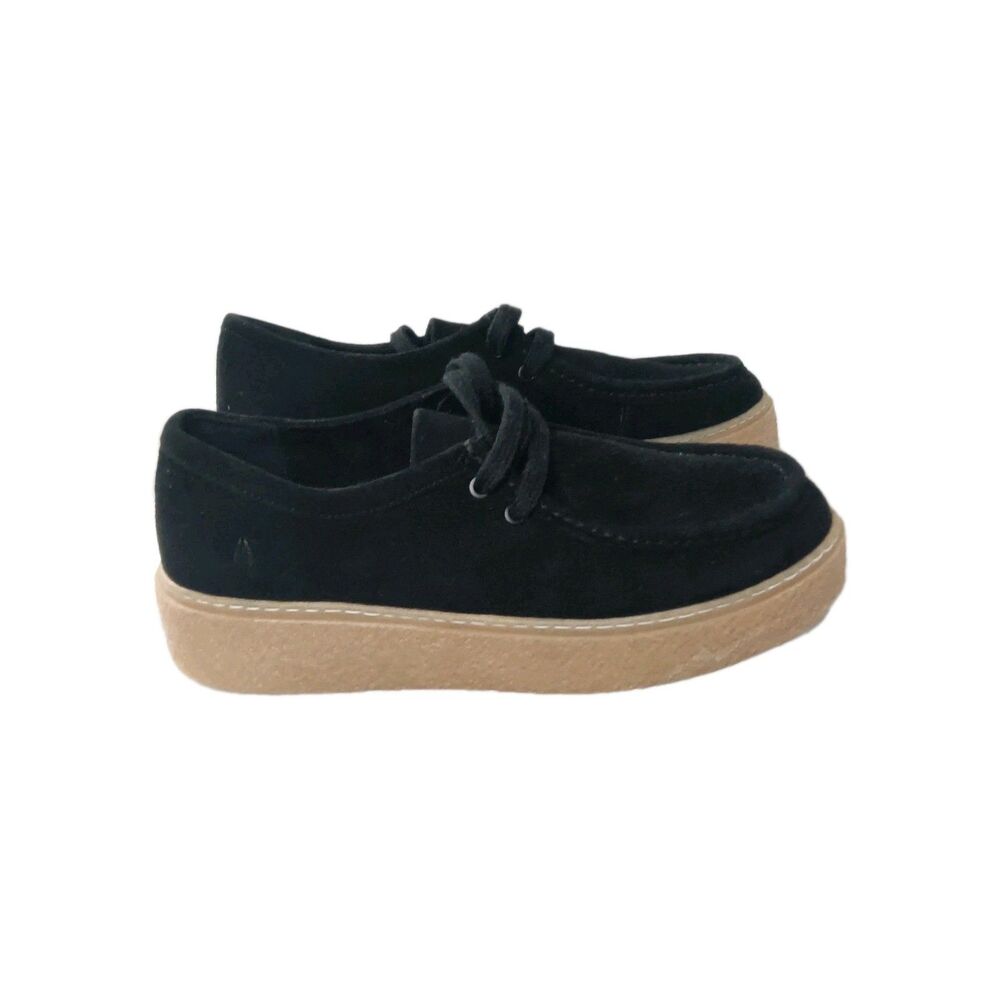 Hush Puppies Bridget Bold Black Suede Platform Sneakers Women's Size 8.5 M